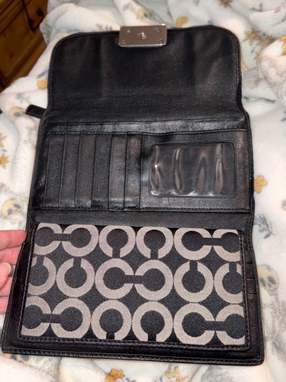 Coach Black and Gray Signature Clutch Wallet - Picture 2 of 4